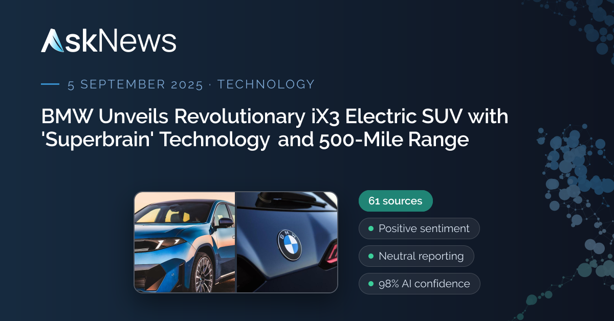 AskNews | BMW Unveils Revolutionary iX3 Electric SUV with 'Superbrain ...