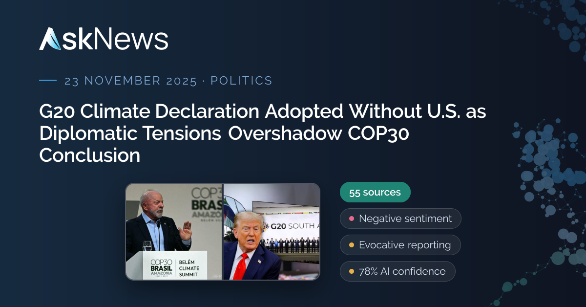 AskNews | G20 Climate Declaration Adopted Without U.S. as Diplomatic ...