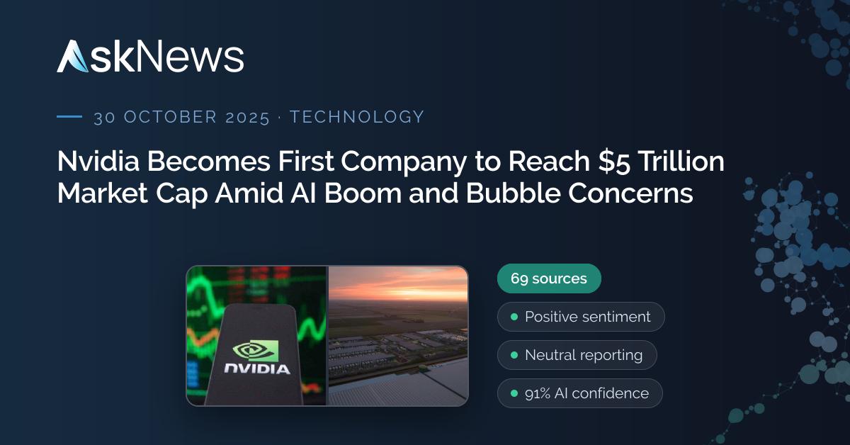 AskNews | Nvidia Becomes First Company to Reach $5 Trillion Market Cap ...